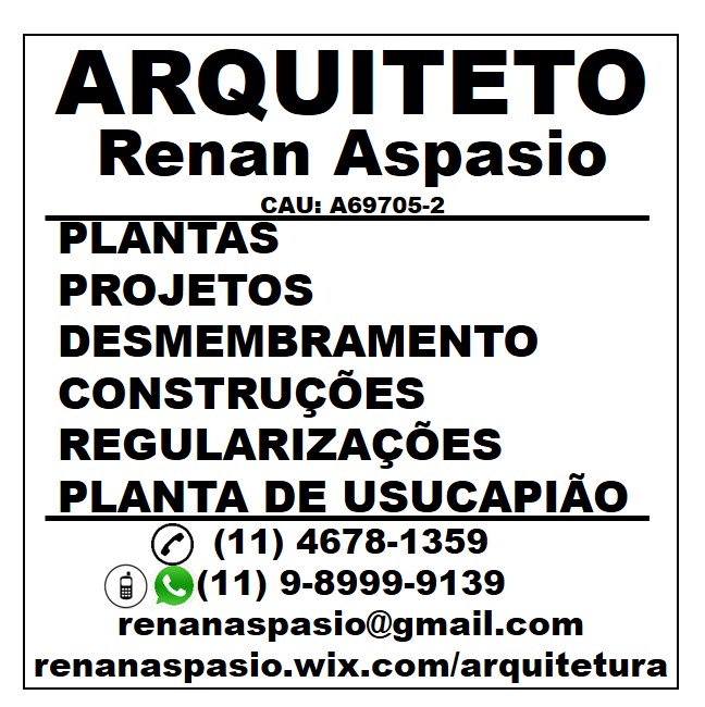 RENAN ASPASIO - ARQUITETURA E URBANISMO - Ferraz de Vasconcelos, SP